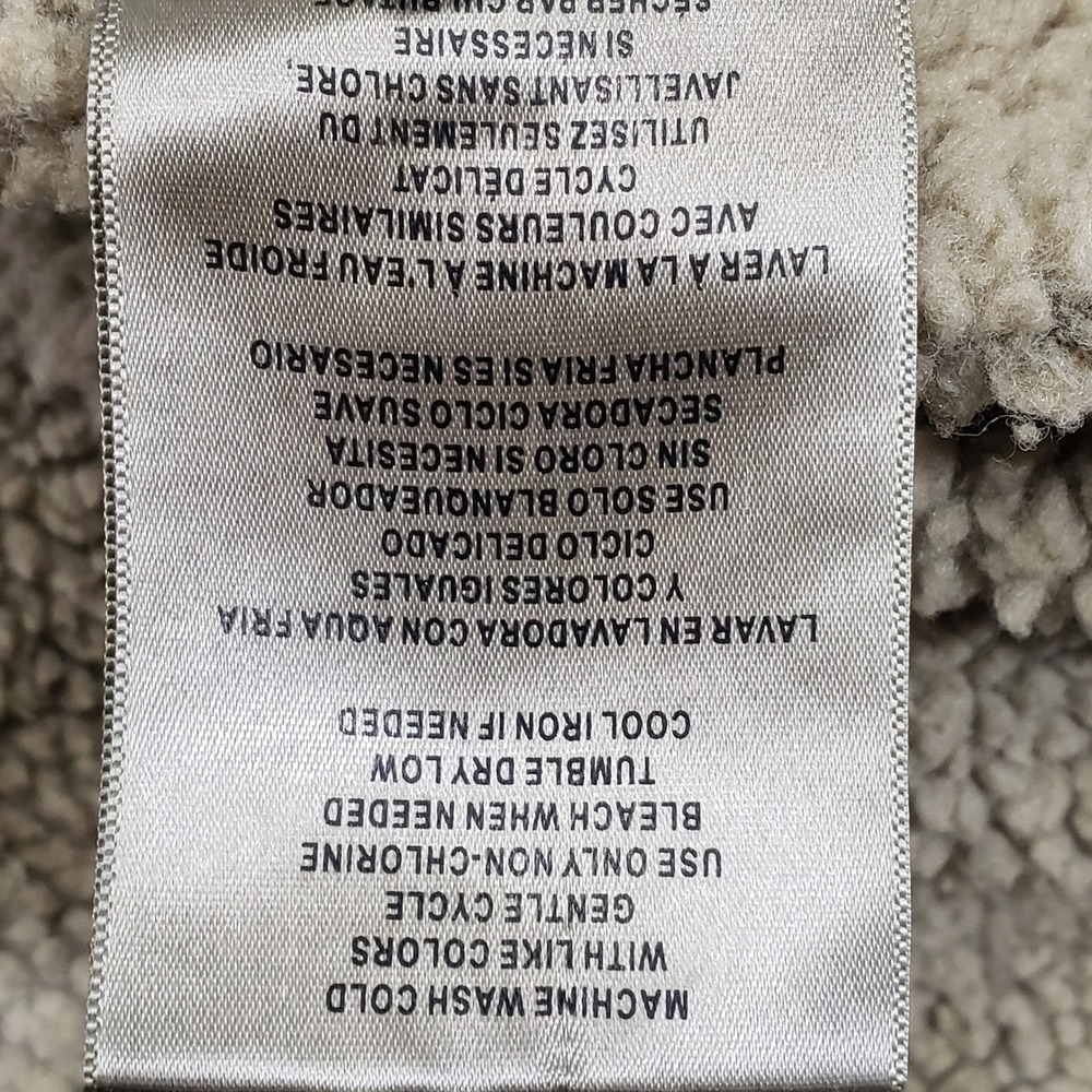 Levis Canvas Jacket Men XL Tan Sherpa Lined Zip In Hood Utility Coat Distressed - Picture 14 of 15